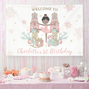 Nutcracker Winter Onederland 1e Verjaardag Achterg Spandoek