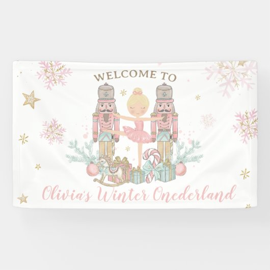 Nutcracker Winter Onederland 1e verjaardag achterg Spandoek (Horizontaal)