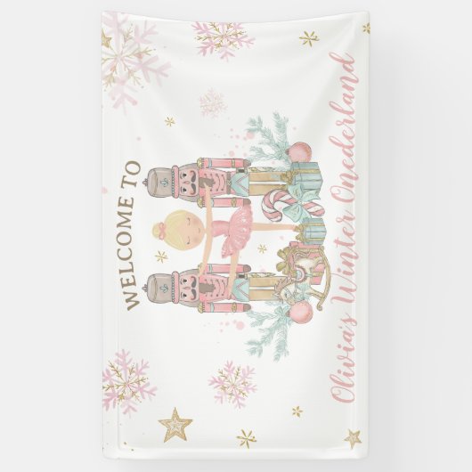 Nutcracker Winter Onederland 1e verjaardag achterg Spandoek (Verticaal)