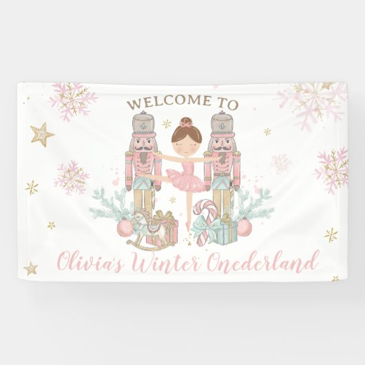 Nutcracker Winter Onederland 1e verjaardag achterg Spandoek (Horizontaal)