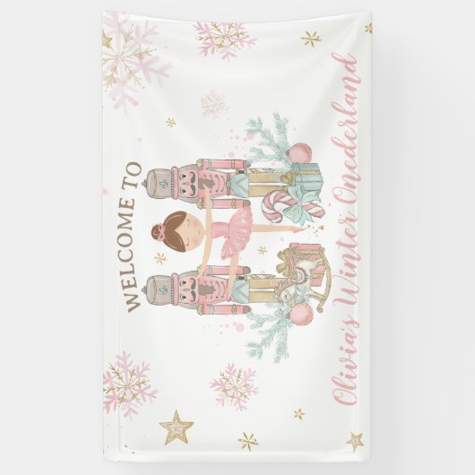 Nutcracker Winter Onederland 1e verjaardag achterg Spandoek (Verticaal)