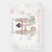 Nutcracker Winter Onederland 1st Birthday Backdrop Spandoek (Verticaal)