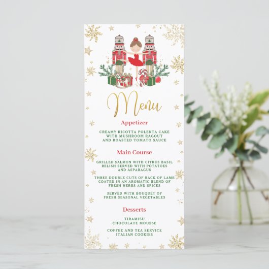 Nutcracker Winter Onederland 1st Birthday Menu (Staand voorkant)