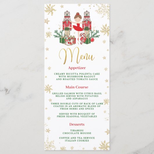 Nutcracker Winter Onederland 1st Birthday Menu (Voorkant)