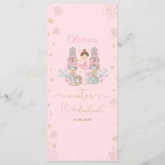 Nutcracker Winter Onederland 1st Birthday Menu (Achterkant)