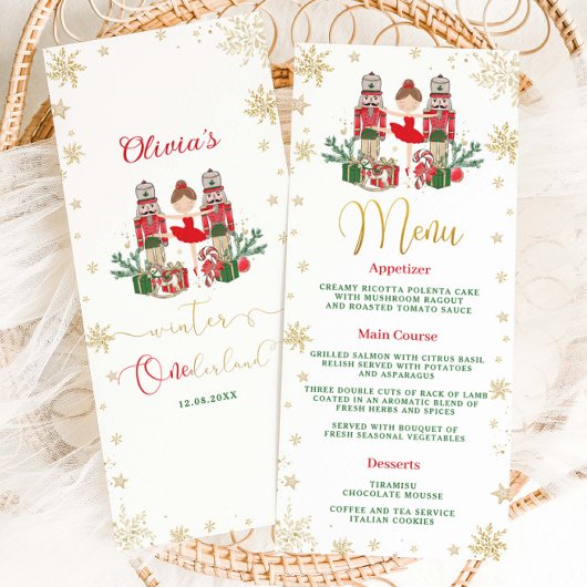 Nutcracker Winter Onederland 1st Birthday Menu