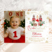 Nutcracker Winter Onederland 1st Birthday Photo Kaart