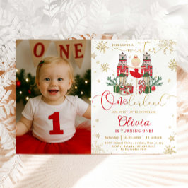 Nutcracker Winter Onederland 1st Birthday Photo Kaart
