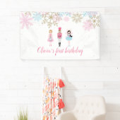 Nutcracker Winter Sneeuwvlok Verjaardag Spandoek (Insitu)