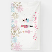 Nutcracker Winter Sneeuwvlok Verjaardag Spandoek (Verticaal)