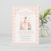 Nutcracker Winter Wonderland QR Code Baby Shower Kaart (Staand voorkant)