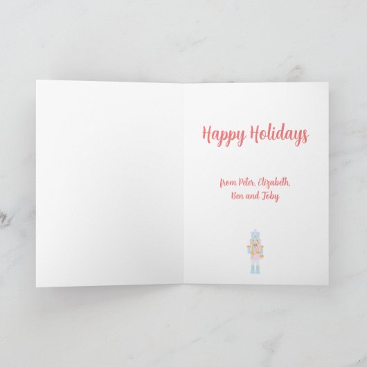 Nutcracker with a Candy Cane with Greeting Kaart (Binnen)