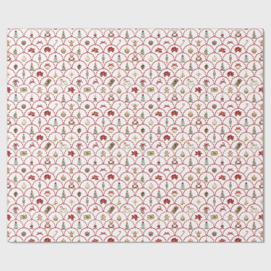 Nutcracker Wrapping Paper Festive Teddy Bear Cadeaupapier (Vlak)