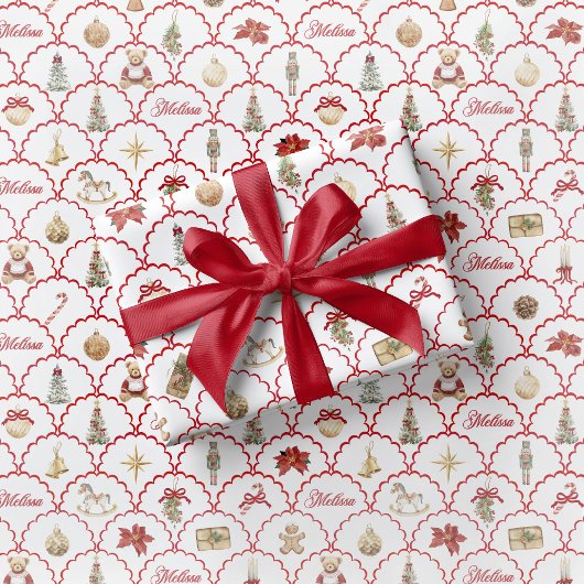 Nutcracker Wrapping Paper Festive Teddy Bear Cadeaupapier
