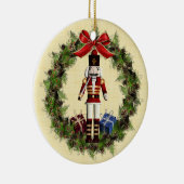 Nutcracker WreatCustom Round-kerstversiering Keramisch Ornament (Rechts)