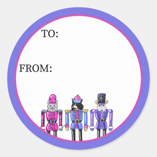 Nutcrackerhuisdieren ronde sticker (Voorkant)