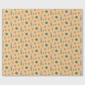 Nutcrackers Bows Peach Watercolor Wrapping Paper Cadeaupapier (Vlak)