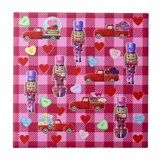 Nutcrackers en Little Red Trucks Valentijns Tegeltje