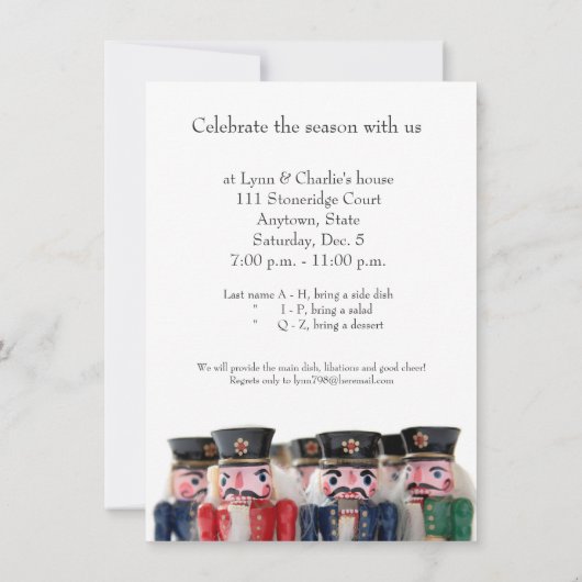 Nutcrackers groep potluck kaart (Achterkant)