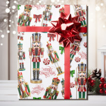 Nutcrackers Merry Christmas Red Green Roll of