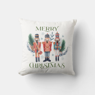 Nutcrackers Merry Kersttypografie Kussen