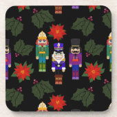 Nutcrackers Soldiers Faux Felt Style Whimsical Bier Onderzetter (Voorkant)