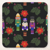 Nutcrackers Soldiers Faux Felt Style Whimsical Kartonnen Onderzetters (Voorkant)