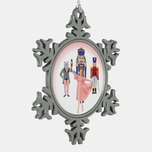 Nutcraker Ballet Cast Tin Sneeuwvlok Ornament (Links)