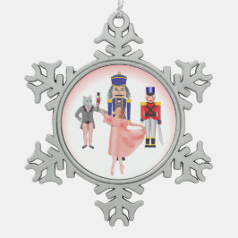 Nutcraker Ballet Cast Tin Sneeuwvlok Ornament