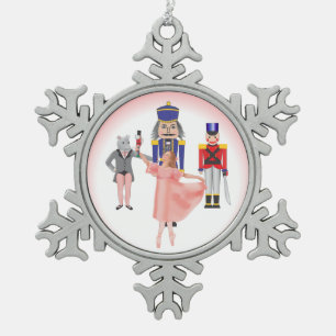 Nutcraker Ballet Cast Tin Sneeuwvlok Ornament