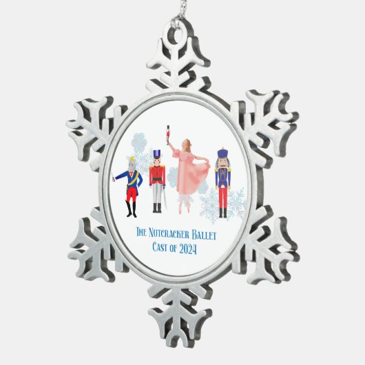 Nutcraker Ballet Cast Tin Sneeuwvlok Ornament (Rechts)