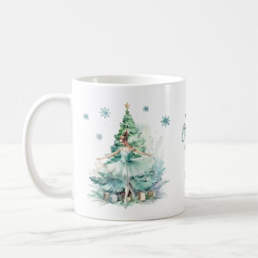 Nutcraker Mint Ballerina Gepersonaliseerde Kerst Koffiemok (Links)