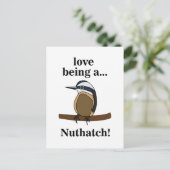 Nuthatch Bird Backyard Birder Birdwatcher Briefkaart (Staand voorkant)