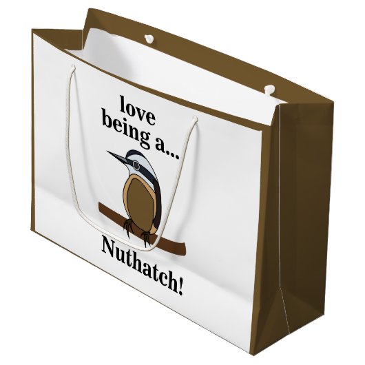 Nuthatch Bird Backyard Birder Birdwatcher Groot Cadeauzakje (Voorkant Gekanteld)