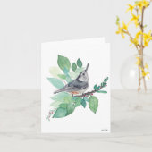 Nuthatch Bird Kaart (Gele Bloem)