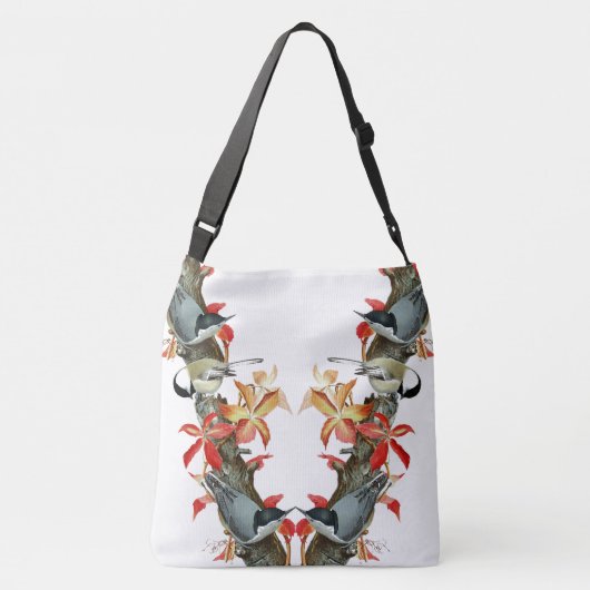 Nuthatch Birds Wildlife laat dieren Canvas tas (Achterkant)