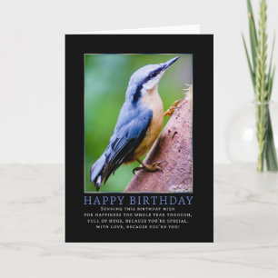 Nuthatch Birthday Wenskaart Kaart
