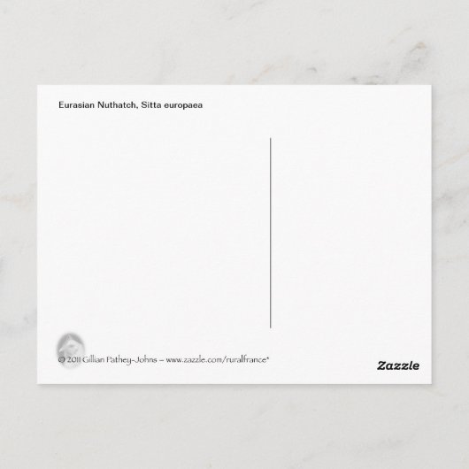 Nuthatch briefkaart (Achterkant)