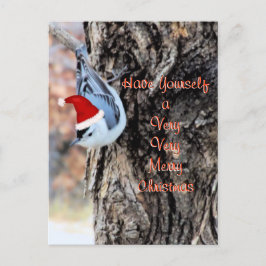 Nuthatch briefkaart-past Vrolijke Kerstmis aan Feestdagenkaart