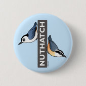 Nuthatch Fan Ronde Button 5,7 Cm (Voorkant)