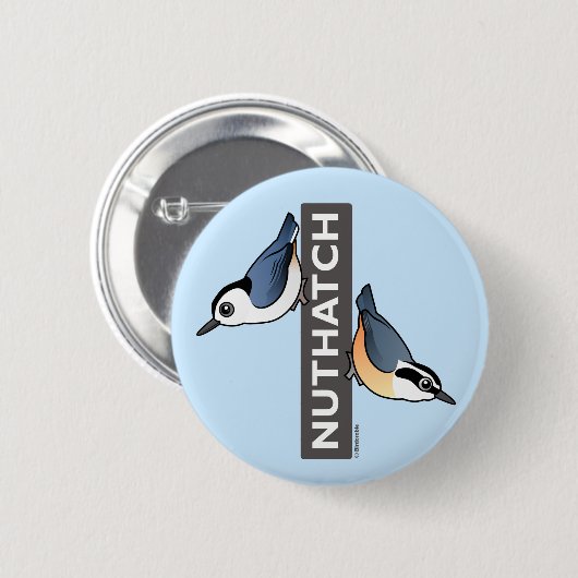 Nuthatch Fan Ronde Button 5,7 Cm (Voorkant /achterkant)