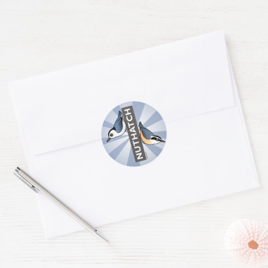 Nuthatch Fan Ronde Sticker (Envelop)