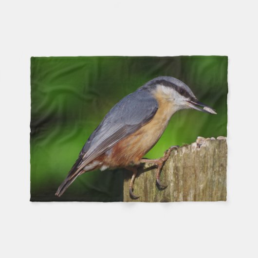 Nuthatch Fleece Blanket Deken (Voorkant (Horizontaal))