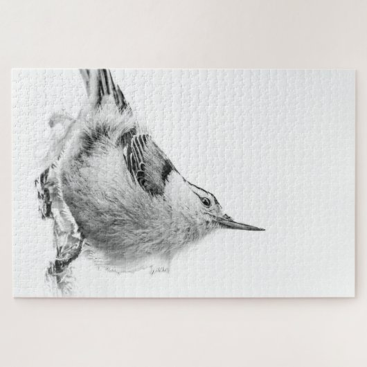 Nuthatch, High-Key Vogelfotografie Legpuzzel (Horizontaal)