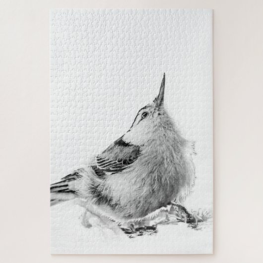 Nuthatch, High-Key Vogelfotografie Legpuzzel (Verticaal)