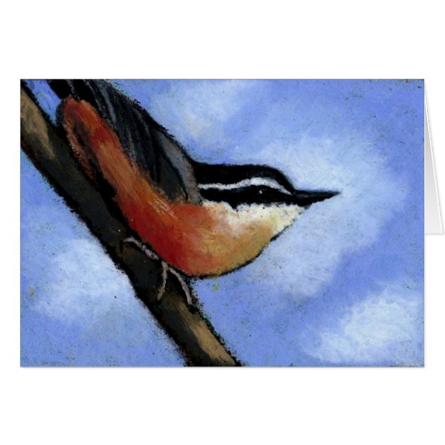 NUTHATCH IN OLIEPASTEL: KUNST: BIRD (Voorkant Horizontaal)