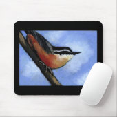 NUTHATCH IN OLIEPASTEL: MOUSEPAD MUISMAT (Met muis)