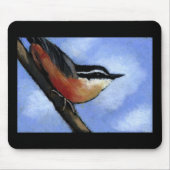 NUTHATCH IN OLIEPASTEL: MOUSEPAD MUISMAT (Voorkant)