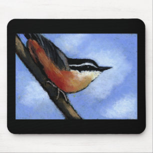 NUTHATCH IN OLIEPASTEL: MOUSEPAD MUISMAT