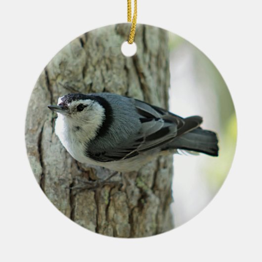 Nuthatch Keramisch Ornament (Voorkant)